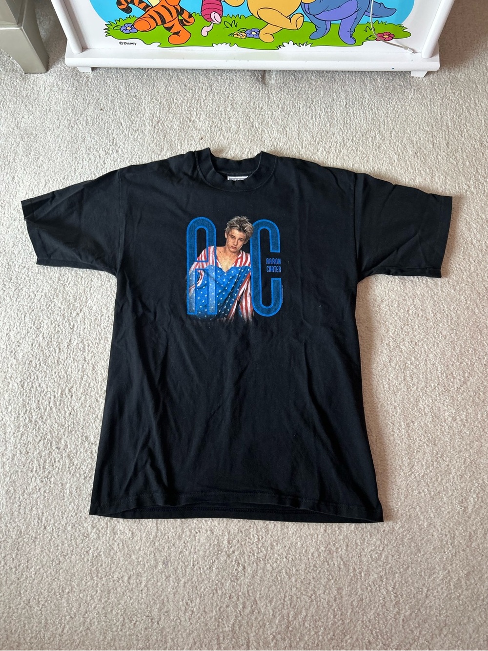 Vintage 2002 Aaron Carter official tour shirt size medium M unisex y2k USA flag